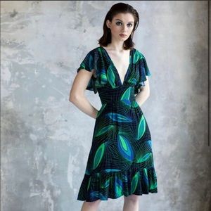 Trashy Diva Deco Peacock “Violet” dress NWT